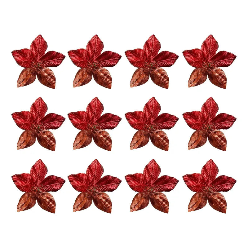 6 Flores Navideñas Adornos Arbol Navidad Flores Decoración