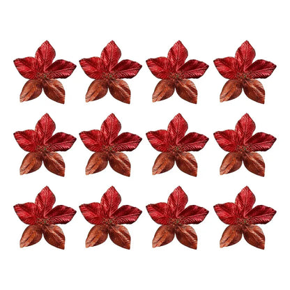 6 Flores Navideñas Adornos Arbol Navidad Flores Decoración