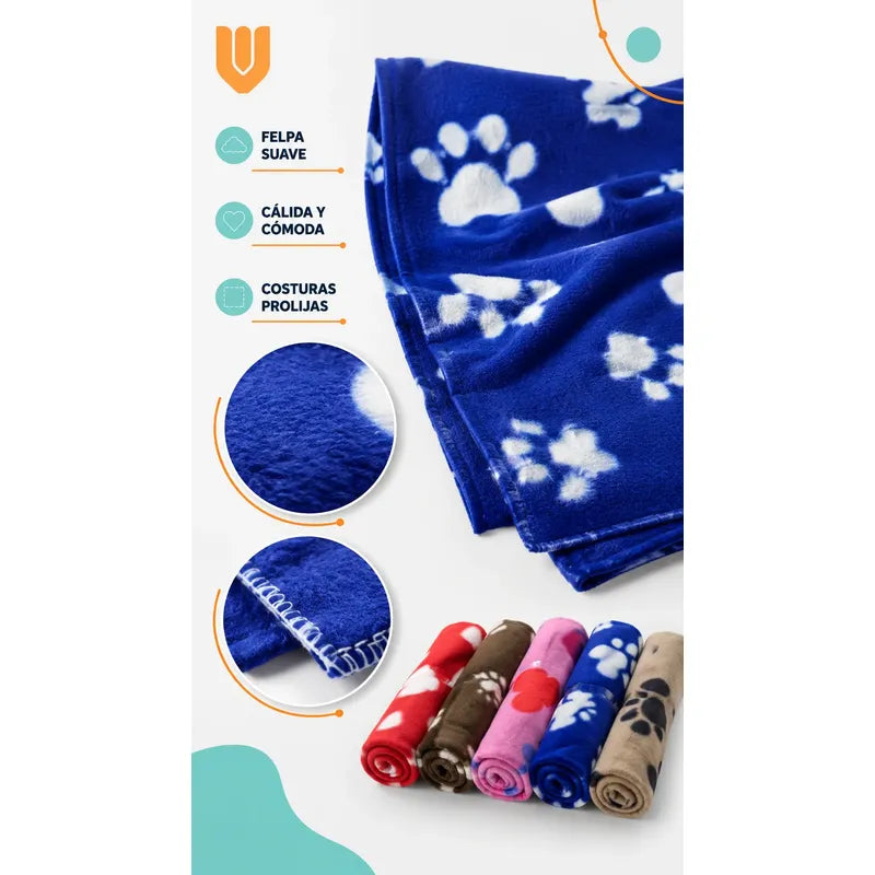 Frazada Manta Polar Mascotas Perros 90x120 Cm Lavable Hogar Multicolor Hembra Polar Tonos Surtidos Animalitos Huellas Mascota Perros Manta Frazada Suave Lavable Sofa Cama Auto Viaje