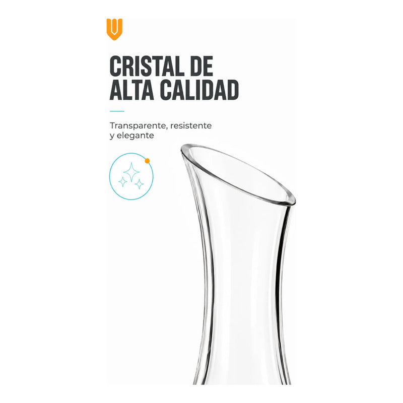 X2 Aireador Para Vinos Decantador De Vino Aireador 1500ml Transparente - Pequeño
