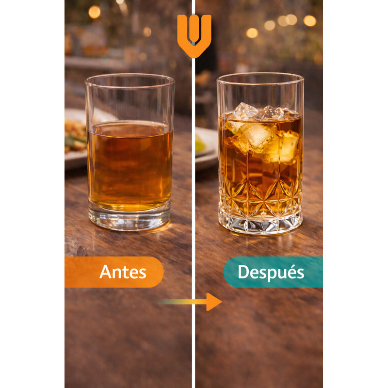 Set 6 Vaso Diamante Cristal 370ml Bebidas Bar Coctel Premium Vaso Diamante Vidrio Transparente 370ml Bebidas Cocteles Cerveza Jugos Bar Mesa Hogar Estilo Elegante Cristal Tallado