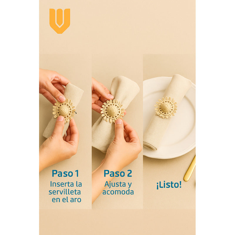 Elegancia Mesa Servilletero Aro Bambú Porta Servilleta Decor