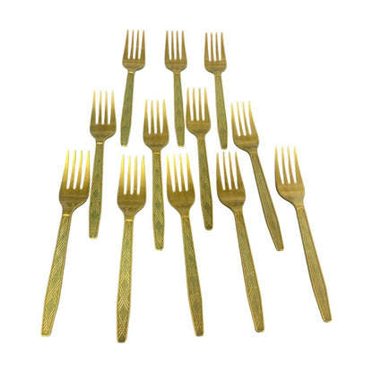 X24 Tenedor Plástico Desechable Fiesta Cubiertos Desechables Dorado Oscuro