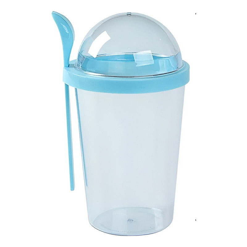 Vaso Snack Acrilico Vaso Con Cuchara Yogurt Cereal 350ml