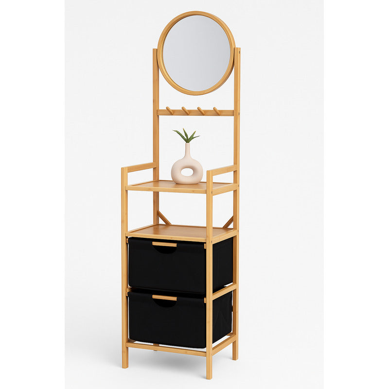 Organizador Ropa Accesorios Bambu Doble Canasto Multifuncion