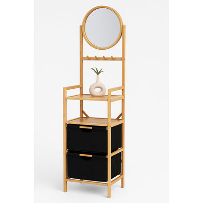 Organizador Ropa Accesorios Bambu Doble Canasto Multifuncion