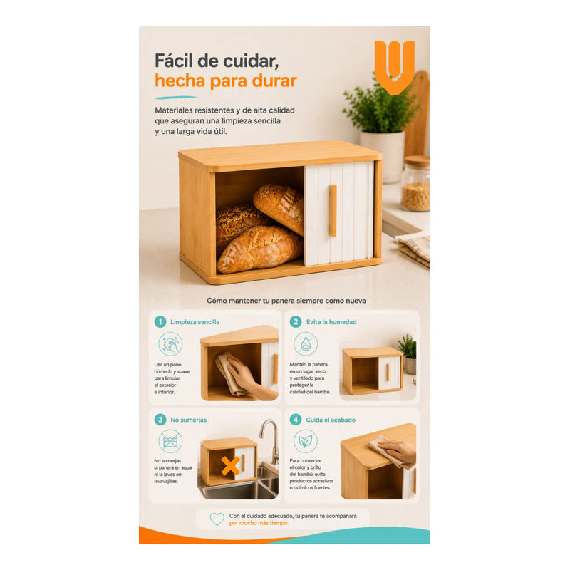 Panera Bambu Puerta Enrollable Almacenamiento Multiuso Hogar Panera Bambu Enrollable Cocina Organizador Pan Multiuso Hogar Almacenamiento Natural Cuadrada Bambu Natural Beige Madera Clara Arena...