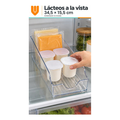 4 Organizadores Transparentes Acrílico 35cm Cocina Despensa Blanco
