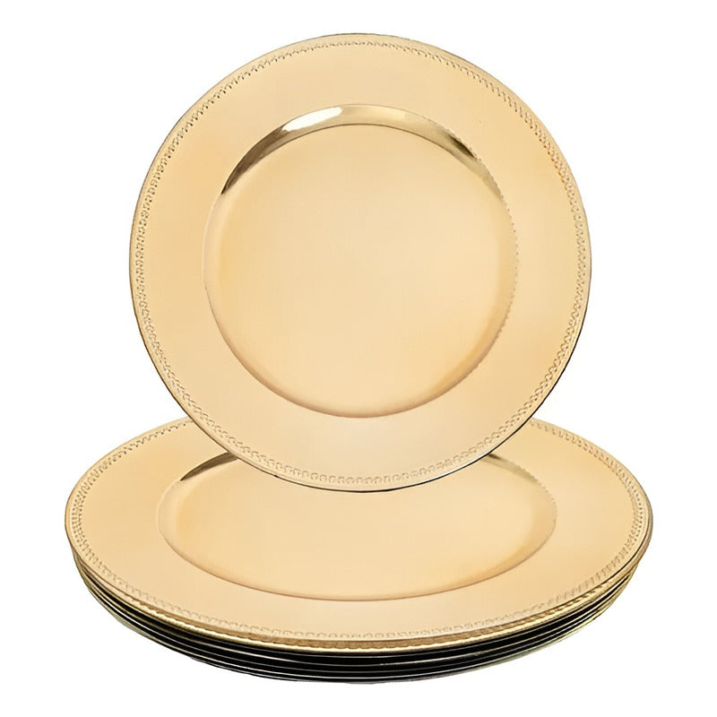 Plato Base Dorado Vajilla Navidad Juego De Plato Dorado 33cm