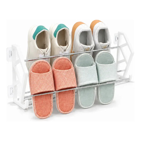 Zapatero Organizador Colgador Estante Zapatos Blanco 65cm Color Blanco Organizador Zapatero Colgante Pared Metal Plegable Ahorro Espacio Multiuso Hogar Armario Dormitorio 65cm