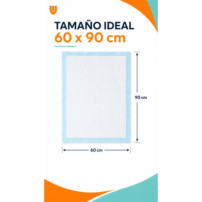 60 Sabanilla Adulto Protector Cama Pañales Protector 60x90 Sabanilla 60x90 Azul - 60x90 Cm