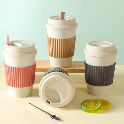 2 Vasos Para Café Vaso Fibra De Bambu Con Agitador Vasos Te