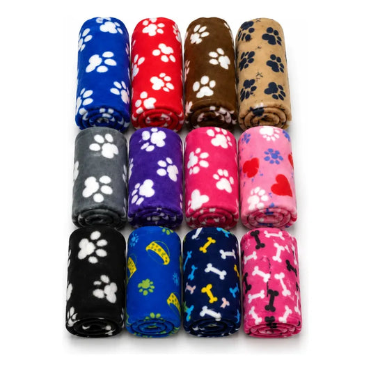 Frazada Manta Abrigo Suave Perro Gato Lavable Invierno Hogar Multicolor Surtido Aleatorio Paños Mascotas Diseño Huellas Tonos Variados Entrega Segun Stock Compra Al Azar Pack Unidad