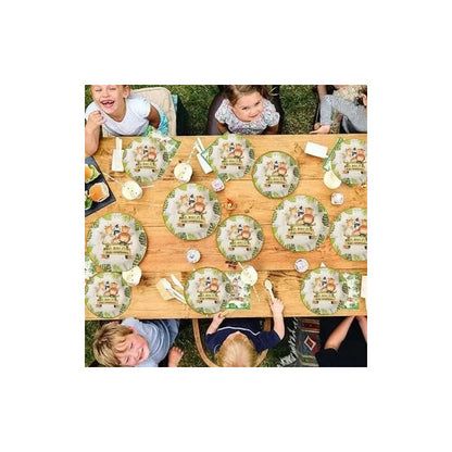 30 Plato De Carton Safari Decoracion Cumpleaños Safari 23 Cm Safari