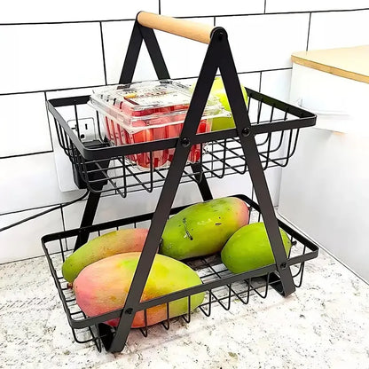 Frutero De Mesa Cesta Para Frutas Canasto Organizador Fruta Negro
