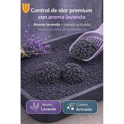 Arena Tofu Arena Sanitaria Arena Aglutinante Tofu 2.5 Kg 2 Unidad Carbón Activado Lavanda