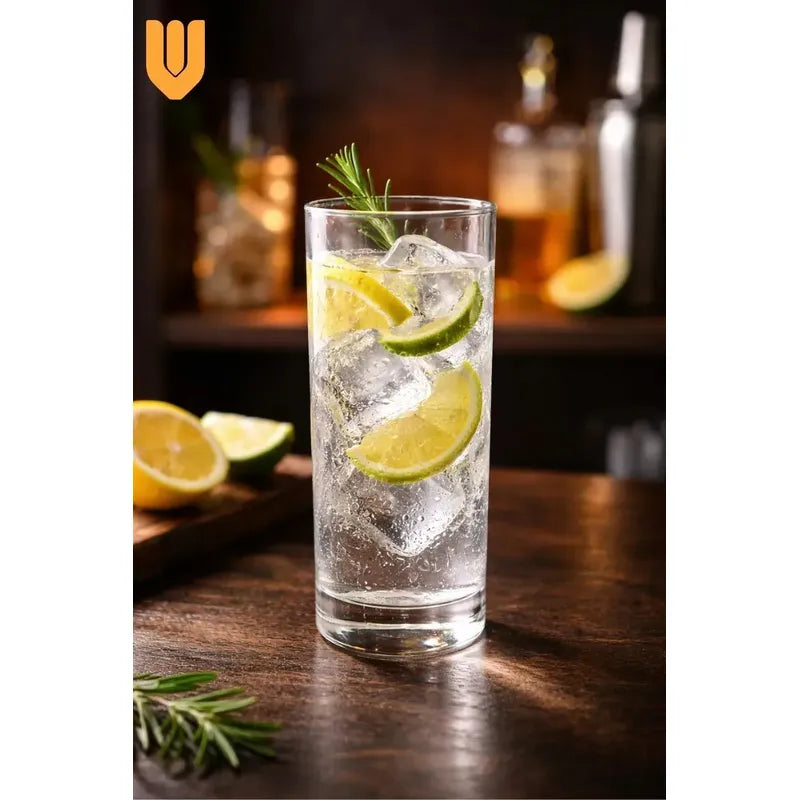 Pack 12 Vasos Vidrio Alto Jugos Cocteles Multiusos 200 Ml Transparencia Absoluta Acabado Brillante Visual Premium Bar Lounge Fiesta Celebración Servicio Bebidas Jugos Cervezas