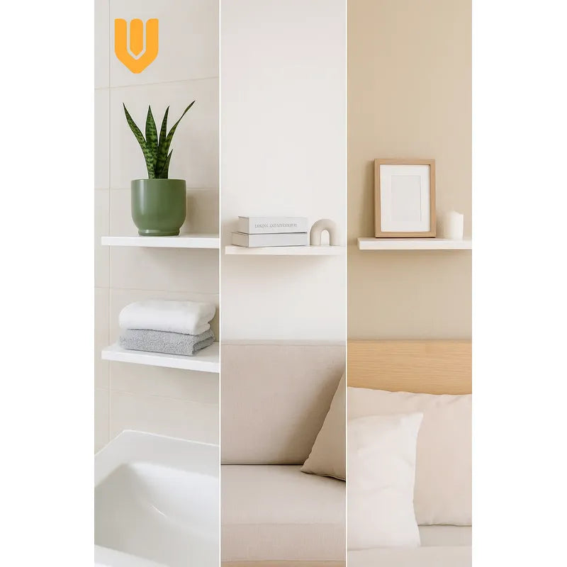 3 Repisa Flotante Dormitorio Baño Estantes Pared Mdf 40x15cm Blanco