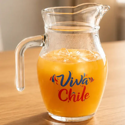 Jarra Vidrio Jugo Agua 400ml Viva Chile Asa Transparente Jarra Vidrio 400ml Viva Chile Asa Pico Vertedor Transparente Bebidas Frías Agua Jugo Té Cocina Mesa Hogar Vitrineon Cl 400ml
