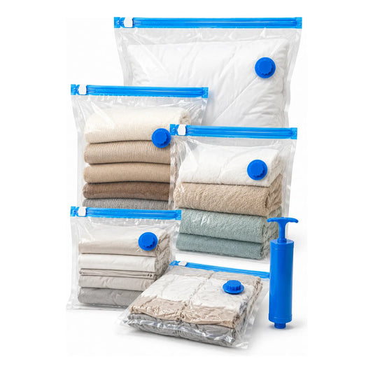 5 Bolsas Organizadoras Viaje Al Vacio Hogar Bomba Manual