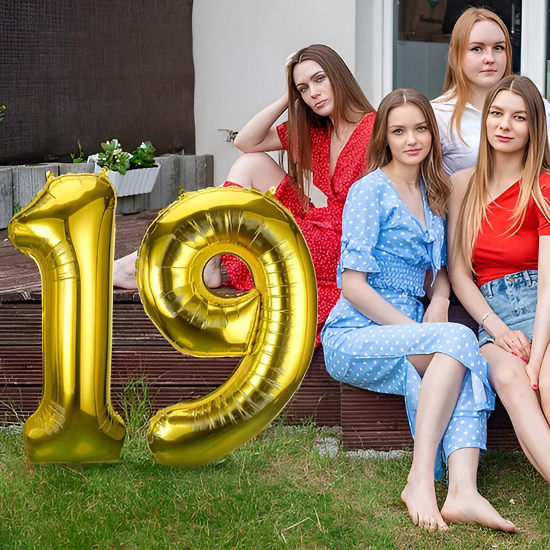 Numeros Cumpleaños Globos Para Cumpleaños Globos Metalicos 9 Dorado