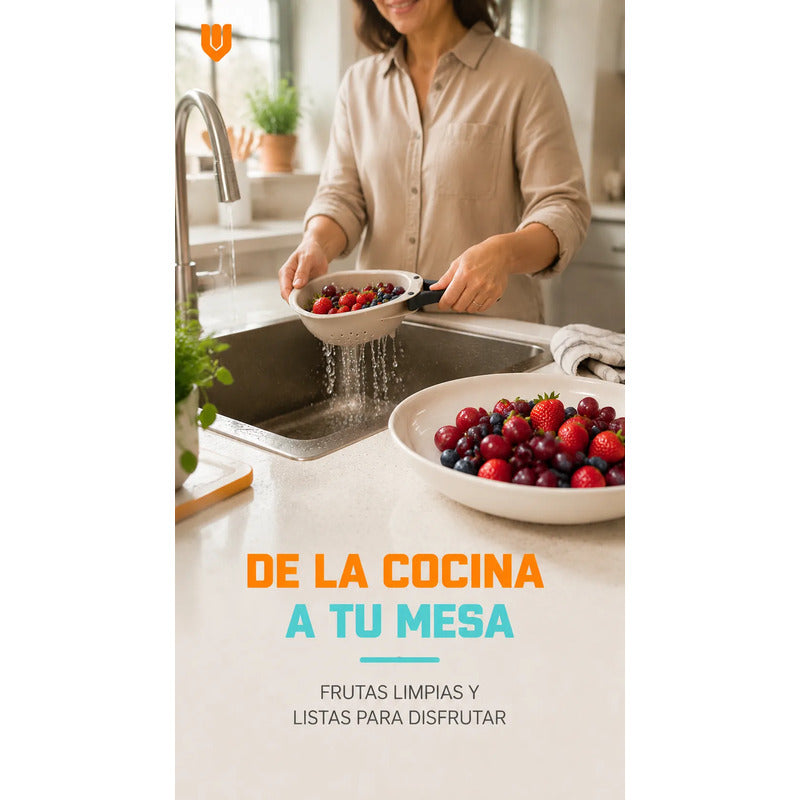Colador Escurridor Plástico Asas Plegable Frutas Verduras Colador Escurridor Cocina Frutas Verduras Mini Asas Plegables Plástico Beige Compacto Perforado Drenaje