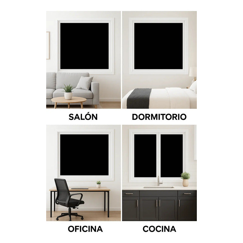 Vinil Espejo Privacidad Film Solar Electrostica Ventanas 2 Unidades Negro