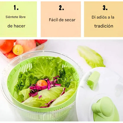 Centrifuga Verduras Secador Manual Ensaladas Frutas Hogar Blanco/verde Blanco/verde