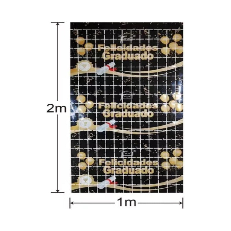 Cortina Metalizada Guirnalda Decoración Graduacion Decoracio