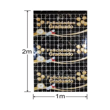 Cortina Metalizada Guirnalda Decoración Graduacion Decoracio