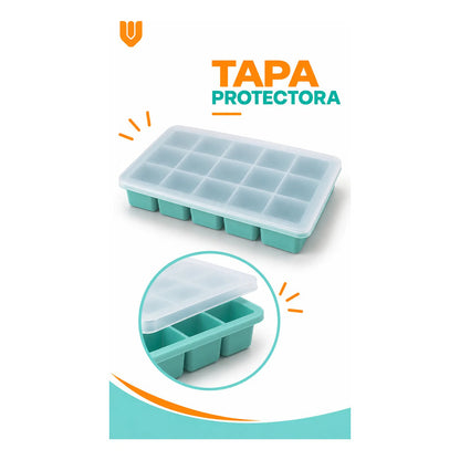 X4 Hielera Tapa Cubeta Molde Hielo Silicona 15cubos Multicol Cubetera Hielera Silicona Tapa Hielo Molde Reutilizable Lavable Congelador Bebidas Congelador Multicolor Cubetera Hielera Silicona...