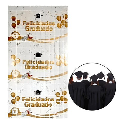 Cortina Metalizada Guirnalda Decoración Graduacion Decoracio