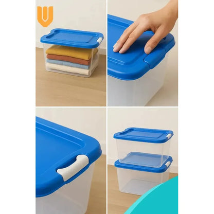 Caja Organizadora Almacenamiento Transparente Aplilable 28 L 2 Unidades Transparente Lisa