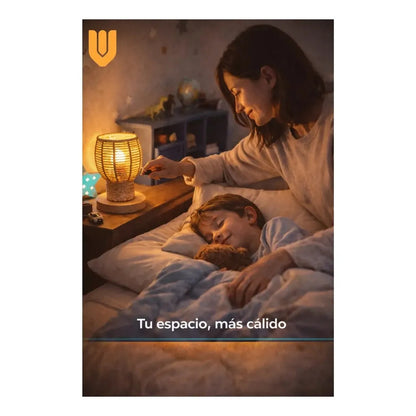 Lampara Sobremesa Luz Suave Iluminacion Habitacion Oficina Noche Mesa Bambu Iluminacion Ambiental Led E27 Estilo Clasico Natural Luz Calida Dormitorio Color Marron Claro Lampara Mesa Bambu...