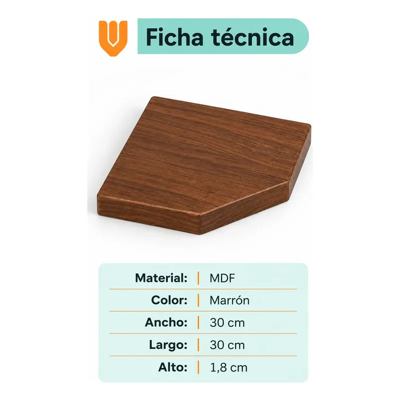 Repisa Esquinera Flotante Mdf Marron 30x30 Cm Vitrineon Cl Marron Repisa Esquinera Flotante Estante Mdf Marrón Decoración Rincón Pared Hogar Plantas Adornos Fotografías Living 30x30