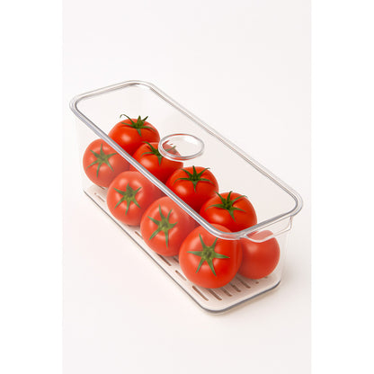 X3 Caja Organizadora Refrigerador Contenedor Cocina Con Tapa Transparente