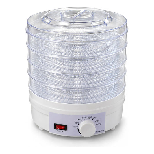 Deshidratador Alimentos Fruta Eléctrico 5 Bandejas Blanco Deshidratadora Eléctrica Secado Alimentos Frutas Verduras 5 Niveles Bandejas Apilables Transparentes Cocina Hogar