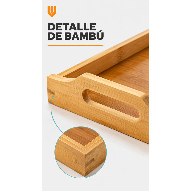 Set 3 Bandejas Asas Bambú Desayuno Servir Rectangulares Set 3 Bandejas Asas Rectangulares Asas Laterales Bordes Diseño Calado Apilables Servicio Hogar Cocina Set 3 Bandejas Asas Bambú