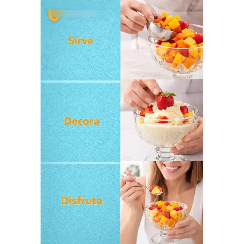 6 Copas Helado Vidrio 200ml Postre Dulces Transparente Set Transparente Cristal Brillo Elegante Moderno Premium Visualizacion Completa Contenido Postres Helados Dulces Mesa Decorativa Hogar