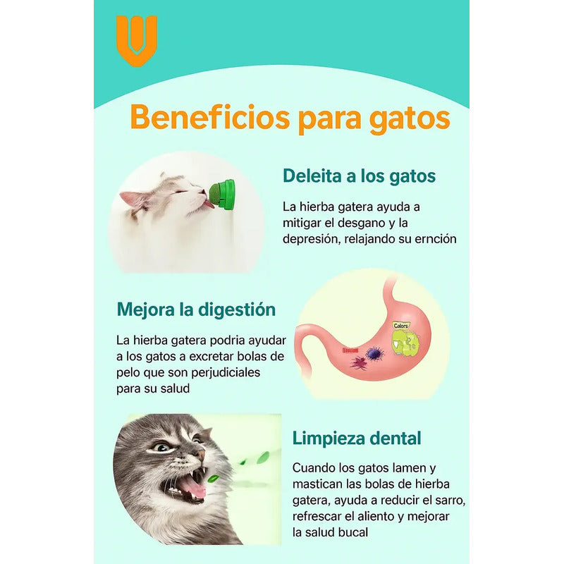 Bola Catnip Adhesiva Vitrineon Juguete Estimulante Gato Mult Palta