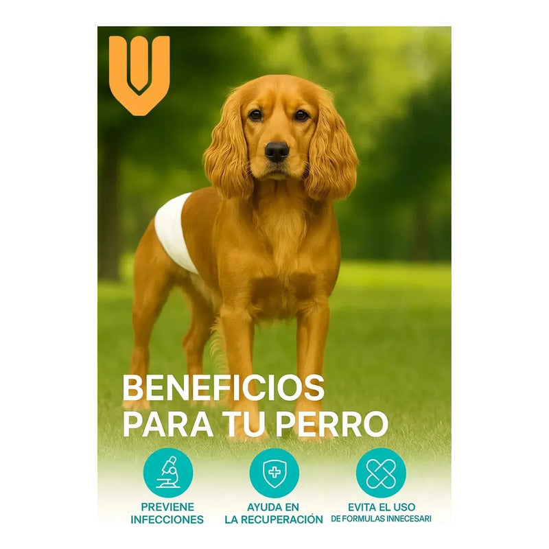 24 Pañales Desechables Perro Gato Incontinencia Ajustable S Blanco Macho S 42x17 Cm