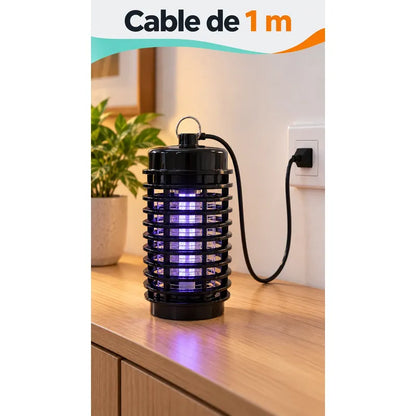 Lampara Mata Mosquitos Moscas Zancudos Luz Ultravioleta Negro Mata Mosquitos Matamosquitos Mata Zancudos Lámpara Eléctrica Led Negra Rejilla Exterior Cable 220 V Interior