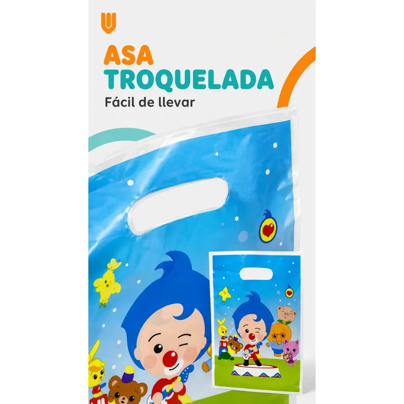 10 Bolsas Para Piñata Plim Plim Bolsas Para Dulces Piñata Celeste Plim Plim