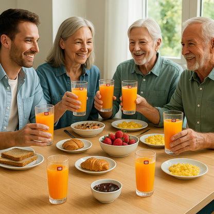 Set 6 Vasos Vidrio Tallado Jugos Cocteles Agua 250ml Elegant Transparente