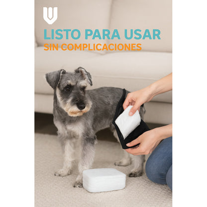 Pack 10 Protector Calzón Celo Mascota Absorbente Almohadilla Blanco-talla-l