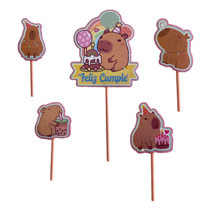 Topper Cumpleaños Torta Cotillon Cup Cake Fiestas Decoracion