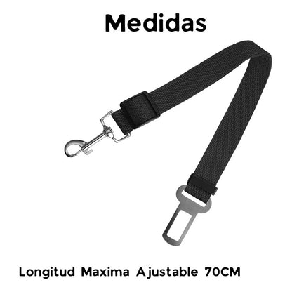 Cinturon Seguridad Color Negro Para Transportar En Auto Mascotas 70cm Negro 70cm