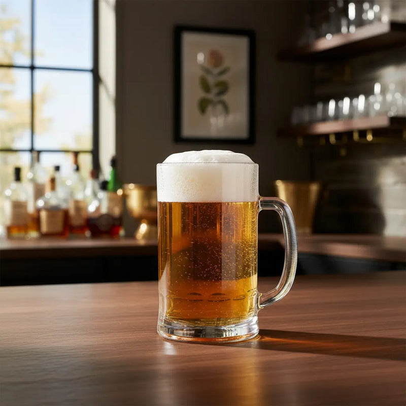 Vasos Cerveceros Vidrio Resistente 2 Unidades Estilo Bar Pro Transparente