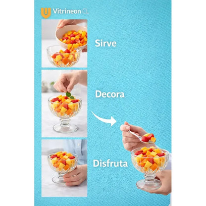 6 Copas Helado Vidrio 200ml Postre Dulces Transparente Set Transparente Cristal Brillo Elegante Moderno Premium Visualizacion Completa Contenido Postres Helados Dulces Mesa Decorativa Hogar
