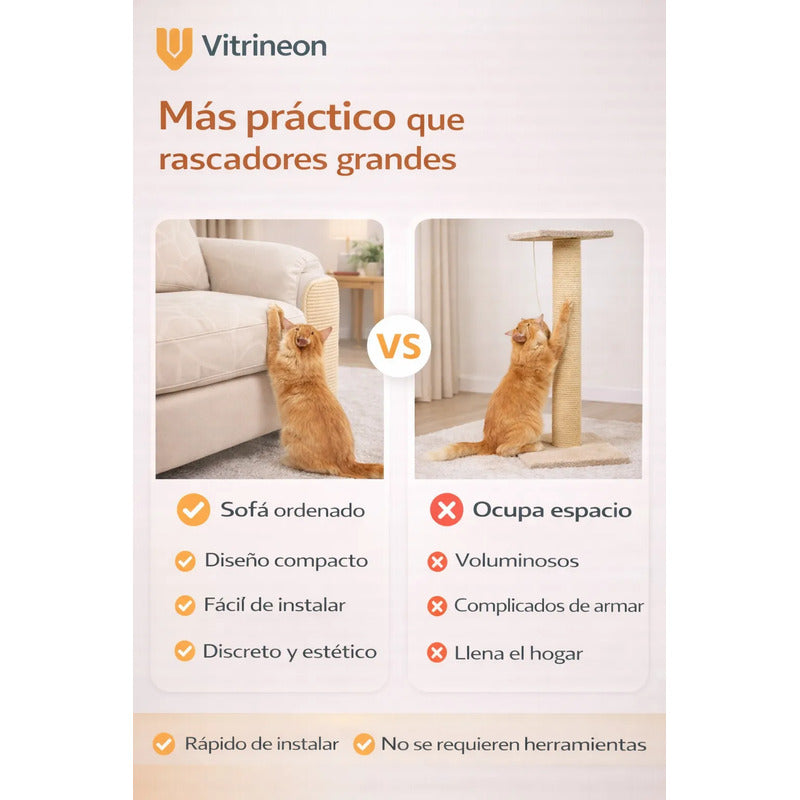 Protector Sillón Gato Tapete Rascador Antiarañazos Mueble